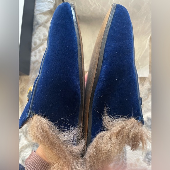 Authentic Gucci Softy Velvet Loafers Cobalt Blue size 36 - Picture 5 of 14